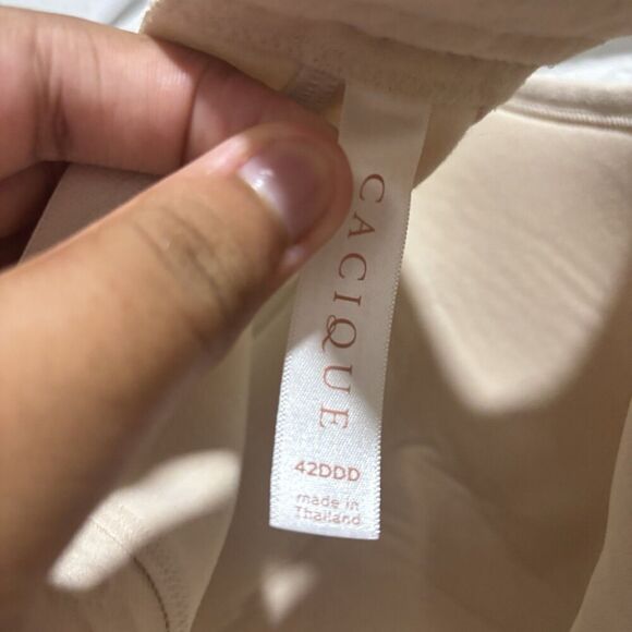 Cacique Bra Size 42DDD Cream Cotton Unlined Full Coverage No-Wire - Picture 3 of 5
